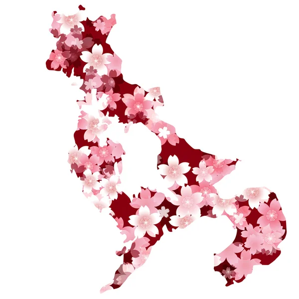 Nagasaki　spring cherry blossoms — 图库矢量图片